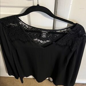 Torrid Elegant Black Lace Women's Blouse